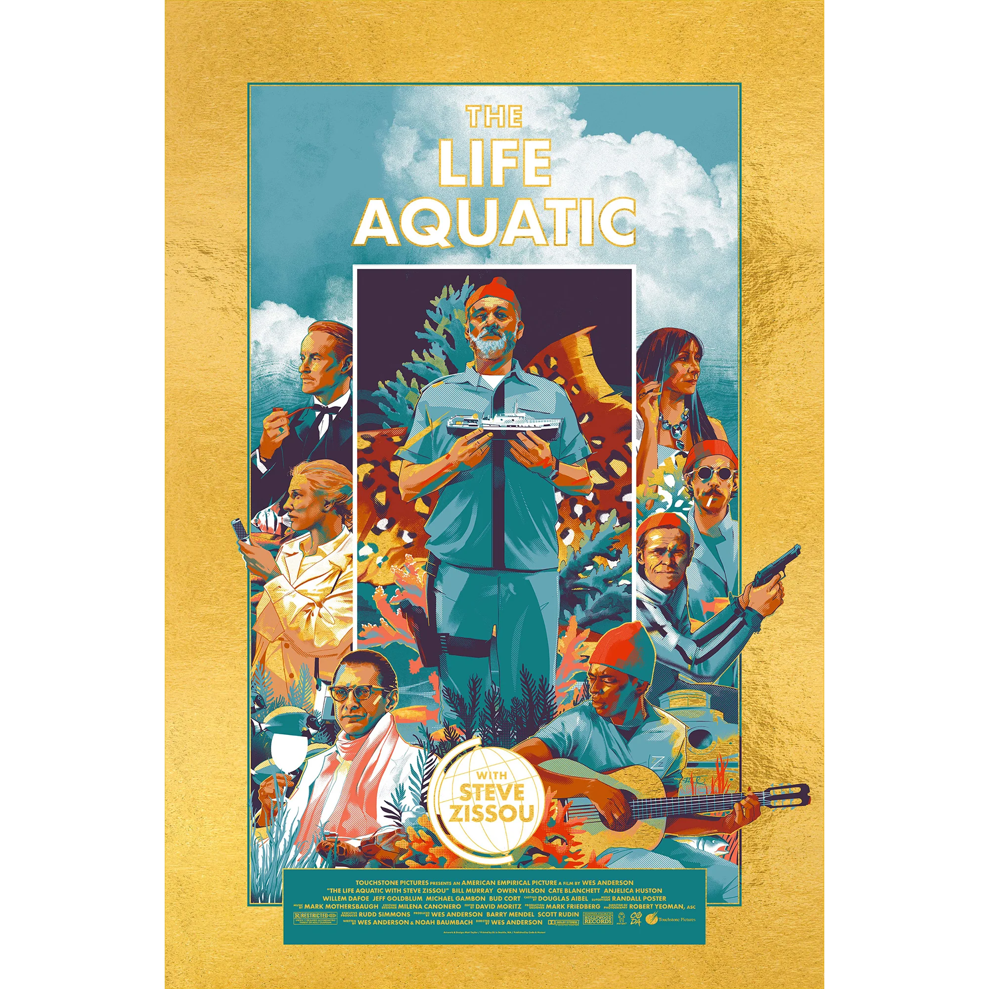 The Life Aquatic with Steve Zissou (Gold Foil) Variant Poster